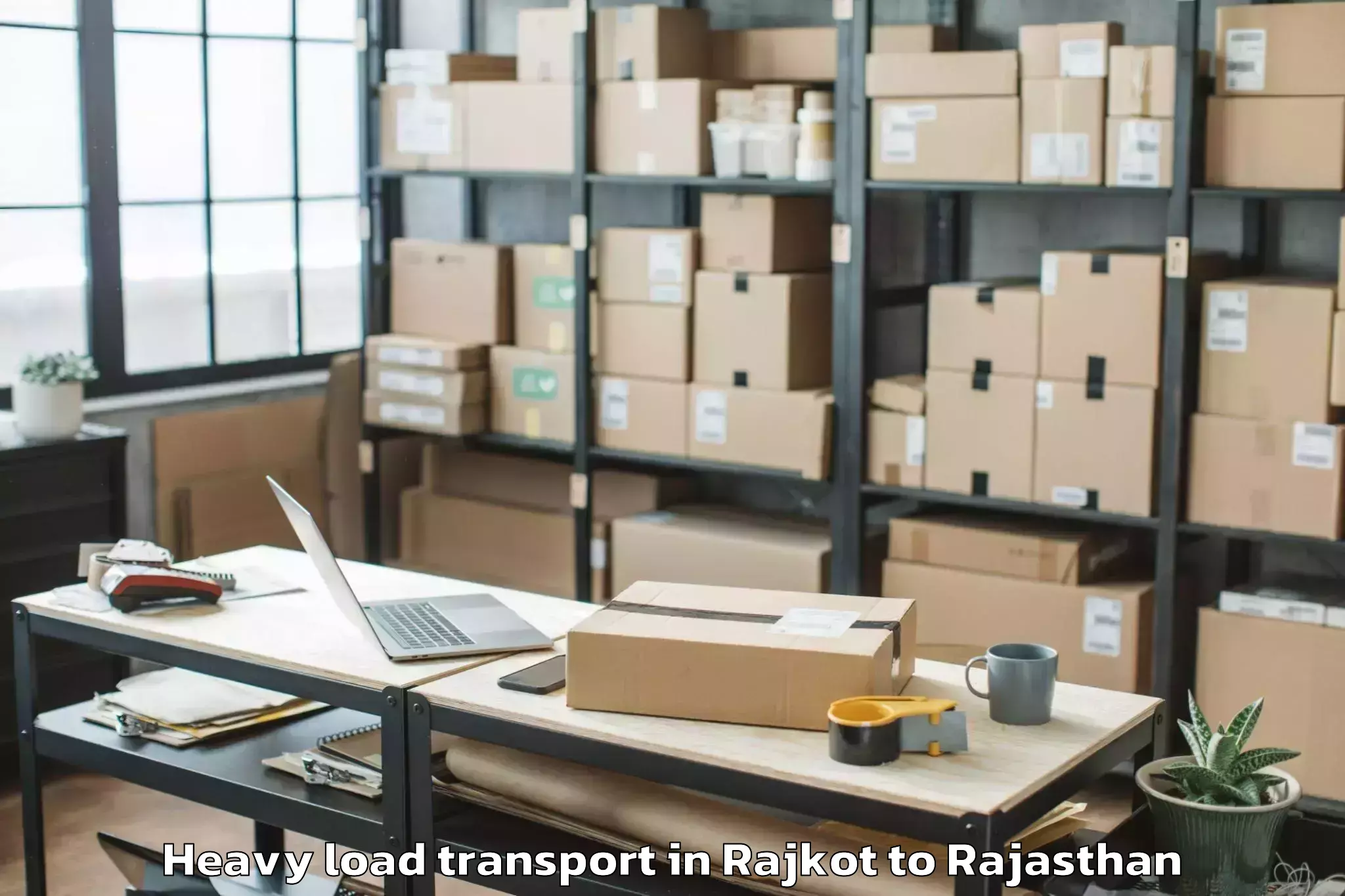 Professional Rajkot to Khairthal Heavy Load Transport